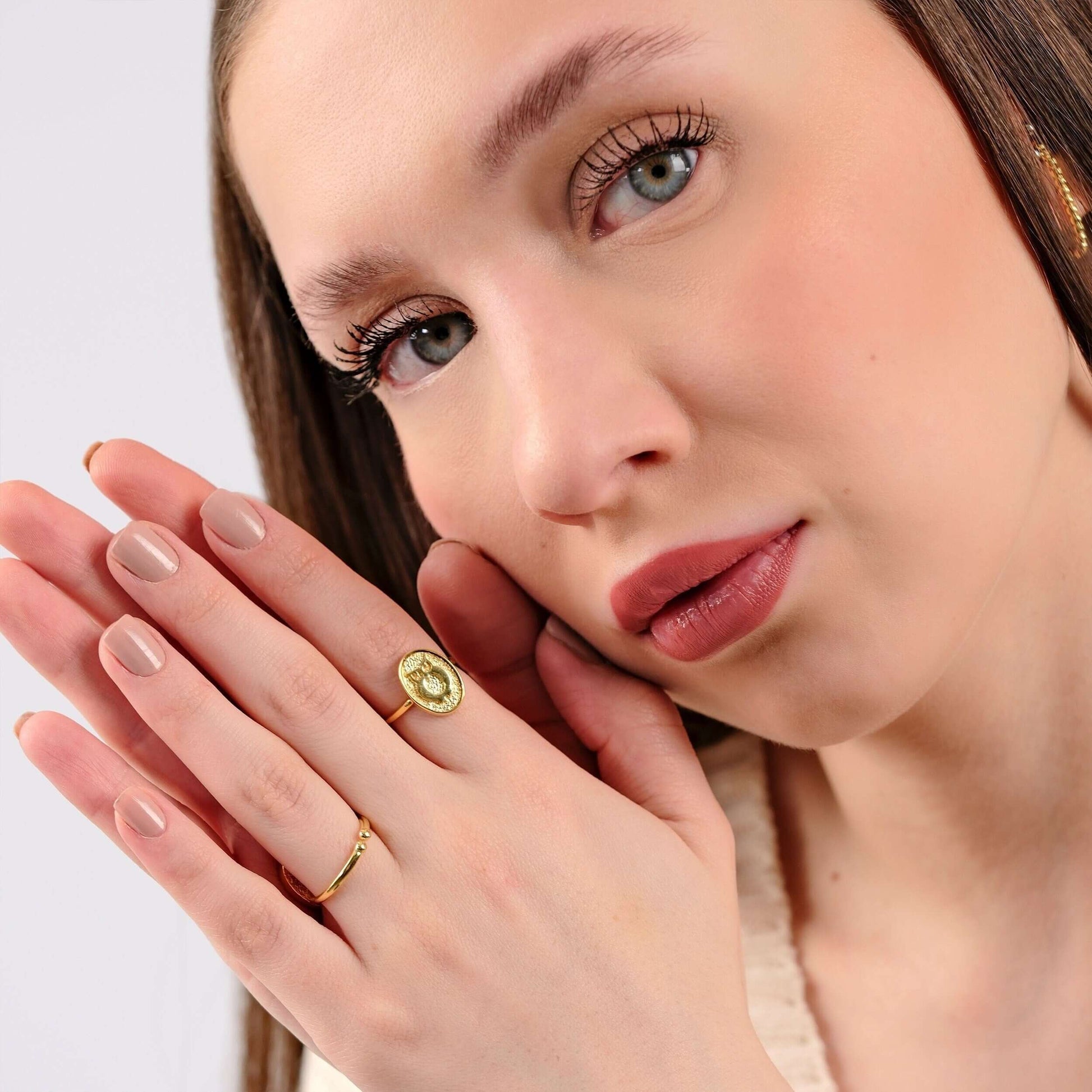 Owl Ring | 14K Gold Vermeil - Mionza Jewelry-14k gold vermeil, animal jewelry rings, birthday gift, gift for mother, gold bird ring, gold owl jewelry, gold owl ring, open rings, owl gold, owl jewelry, owl ring women, owl rings, ring animal