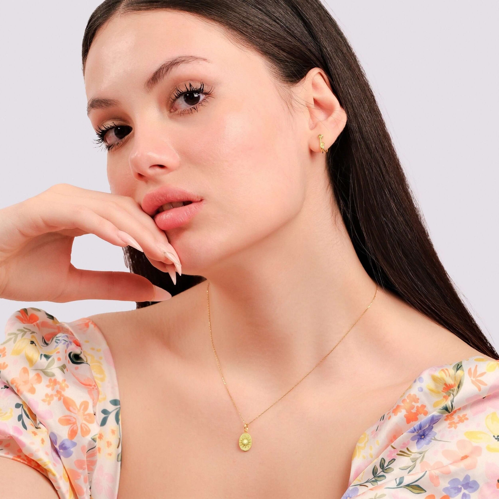 Sun Necklace | 14K Gold Vermeil - Mionza Jewelry-1st mothers day, galaxy necklace, gift for mom, gold sun necklace, mothers day gift, star necklace, sun charm, sun coin necklace, sun jewelry, sun necklace 14k, sun necklace gold, sun necklace silver, sunburst necklace