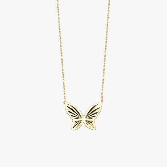Butterfly Necklace | 14K Solid Gold - Mionza Jewelry-14K Gold Butterfly, butterfly charm, butterfly charms, butterfly choker, butterfly lover gift, butterfly necklace, butterfly necklace gold, butterfly pendant, dainty necklace, gift for her, gold butterfly, gold butterfly jewelry, gold butterfly necklace, gold charm necklace