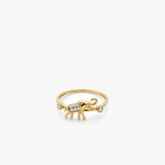 Dainty Elephant Ring | 14K Solid Gold