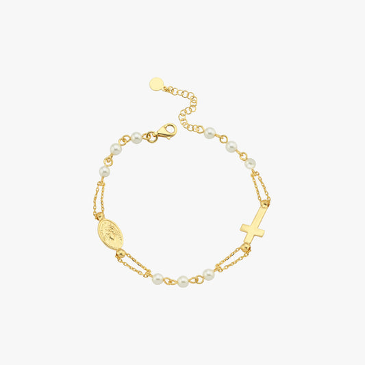 Pearl Rosary Bracelet | 18K Gold Vermeil