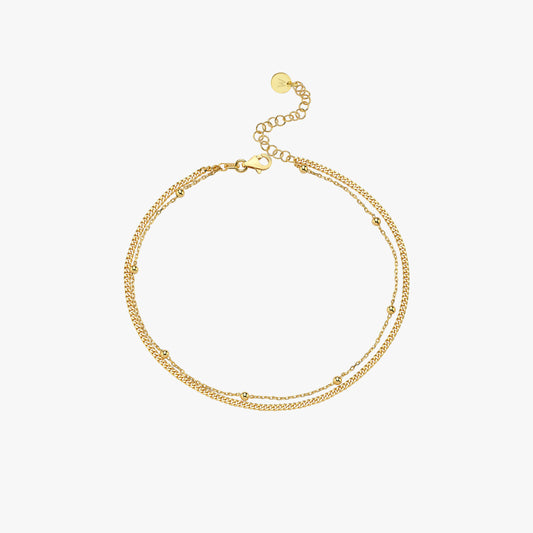 Double Chain Anklet | 18K Gold Vermeil