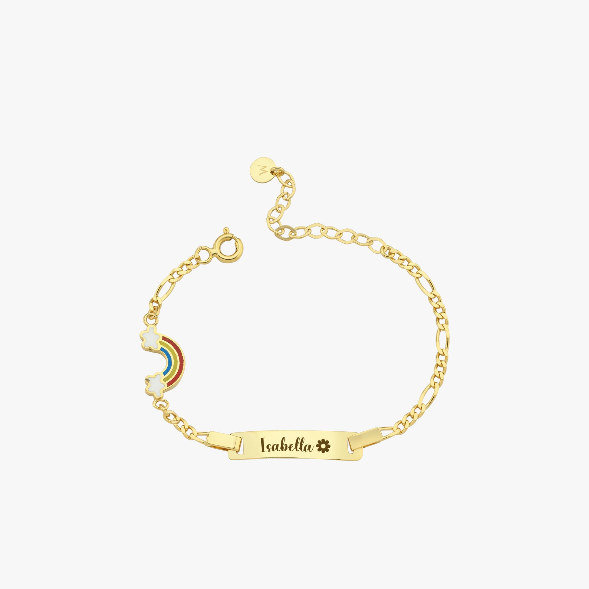 Personalized Rainbow Baby Gold Bracelet | 14K Solid Gold