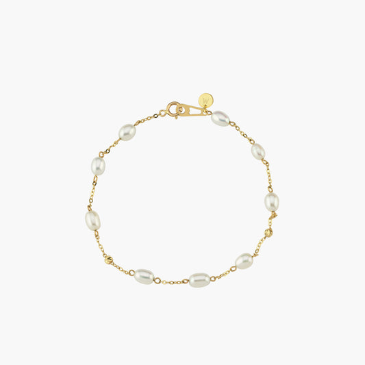 Freshwater Pearl Bracelet | 14K Solid Gold