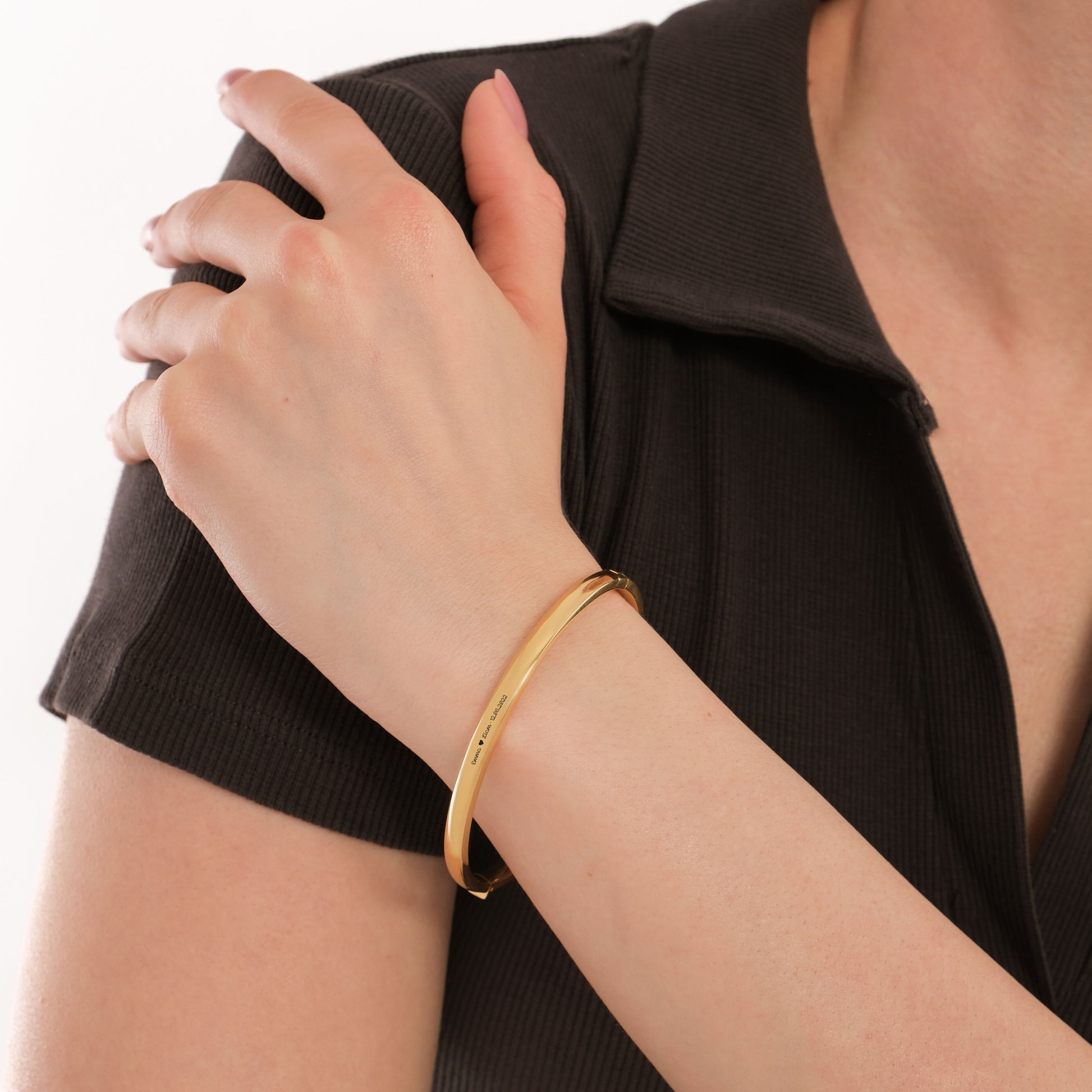 Custom Engraved Bangle | 18K Gold Vermeil