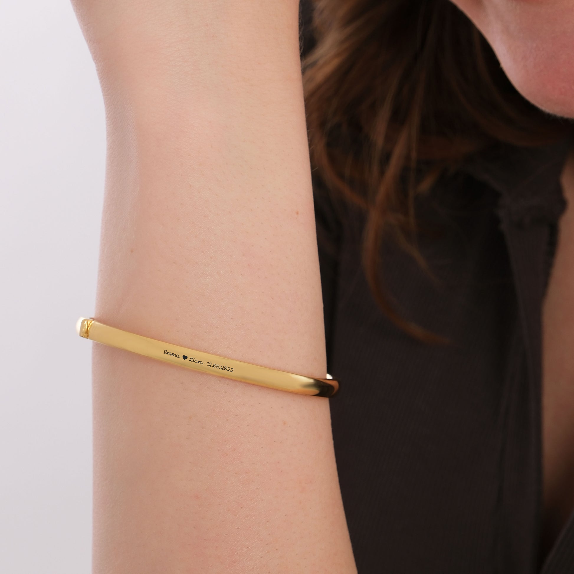 Custom Engraved Bangle | 18K Gold Vermeil