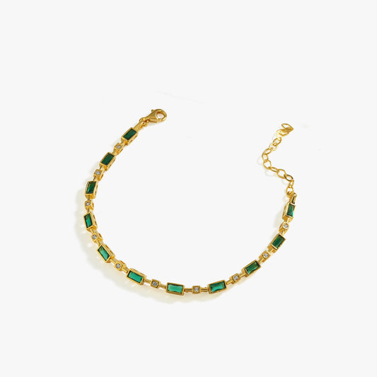 Emerald Tennis Bracelet | 18K Gold Vermeil