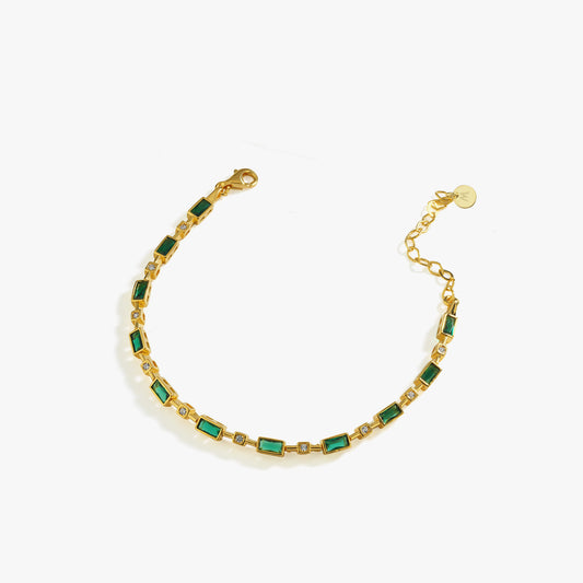 Emerald Tennis Bracelet | 18K Gold Vermeil