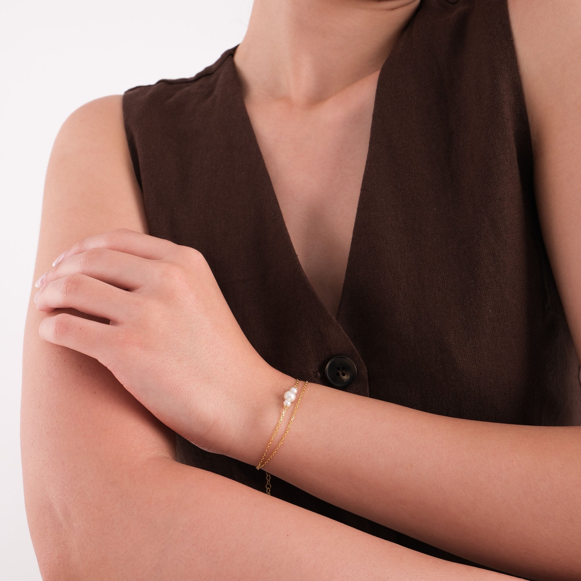 Three Pearl Bracelet | 18K Gold Vermeil