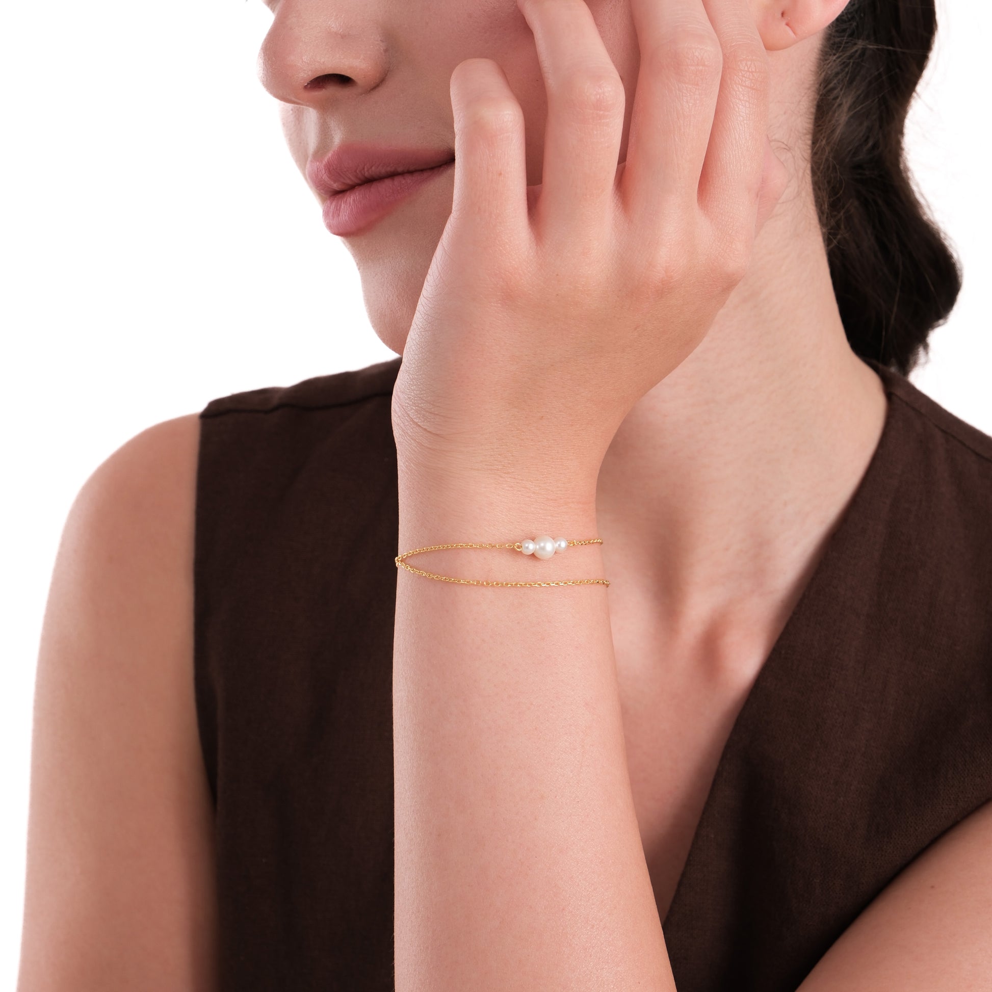 Three Pearl Bracelet | 18K Gold Vermeil