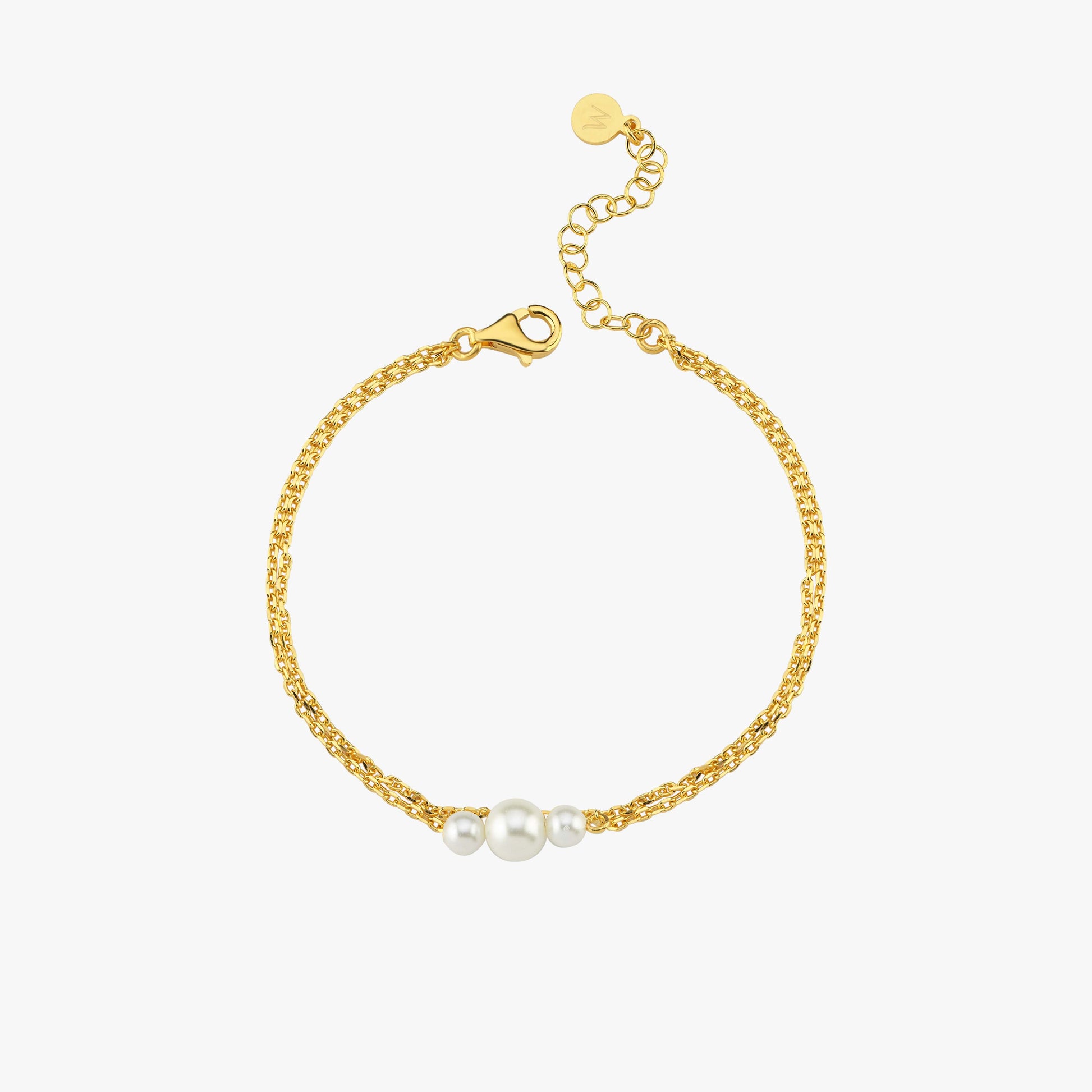 Three Pearl Bracelet | 18K Gold Vermeil