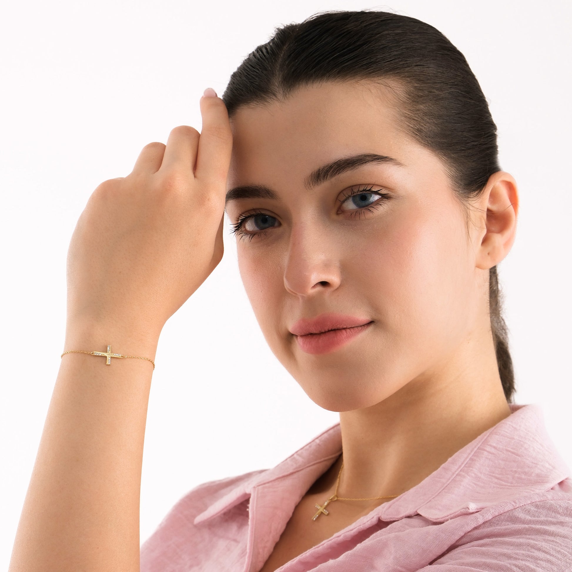 Dainty Cross Bracelet | 14K Gold Plated