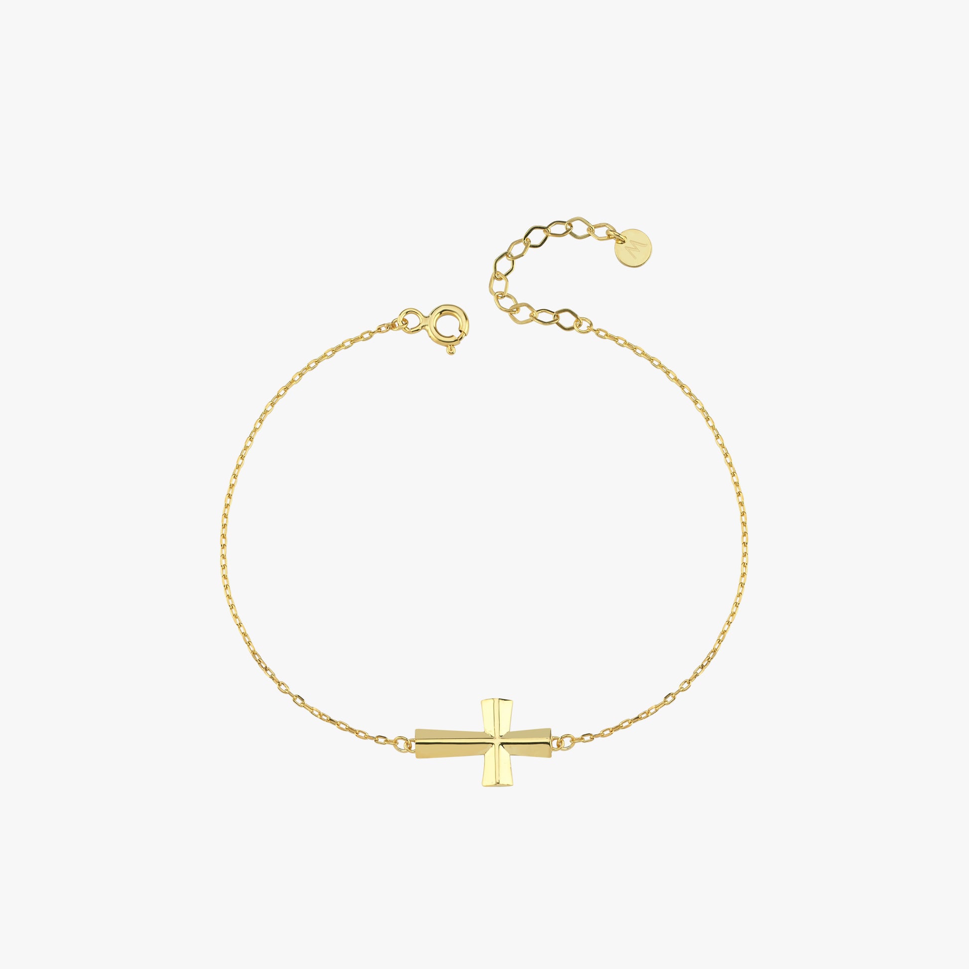 Small Cross Bracelet | 14K Gold Plated