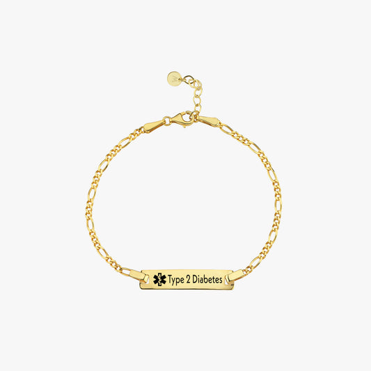 Medical Alert Bracelet | 14K Solid Gold