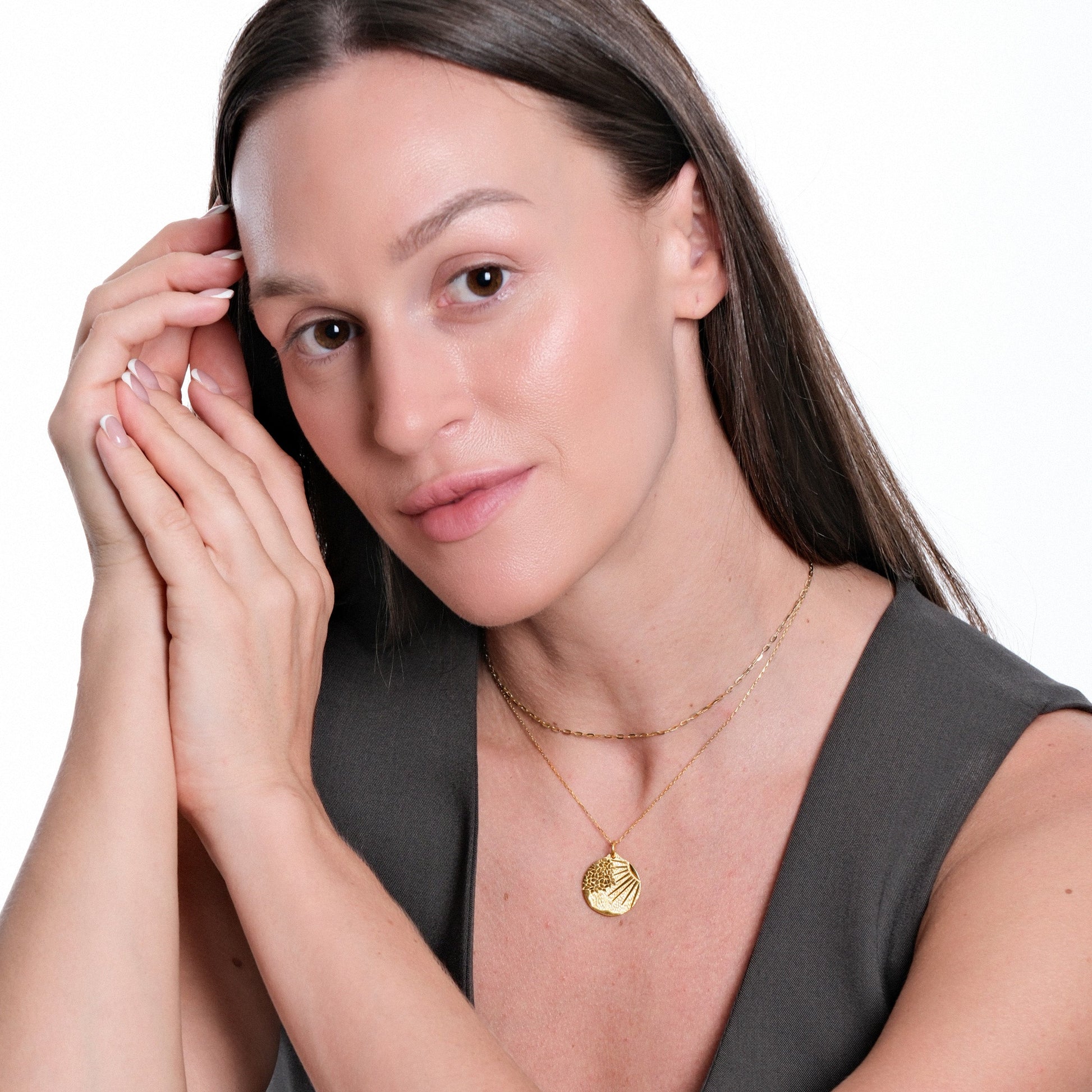 Sun Disc Pendant | 14K Gold Vermeil