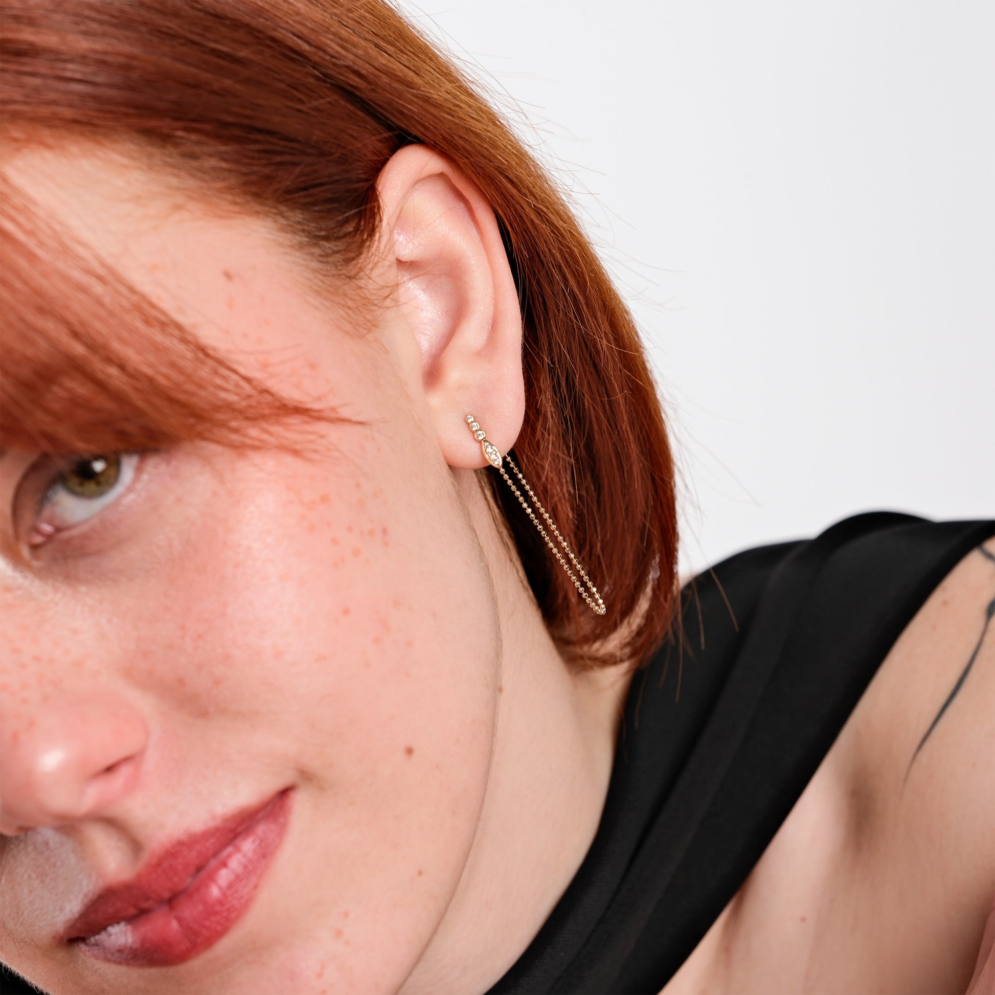 Chain Dangle Earrings | 14K Solid Gold