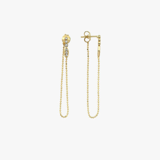 Chain Dangle Earrings | 14K Solid Gold