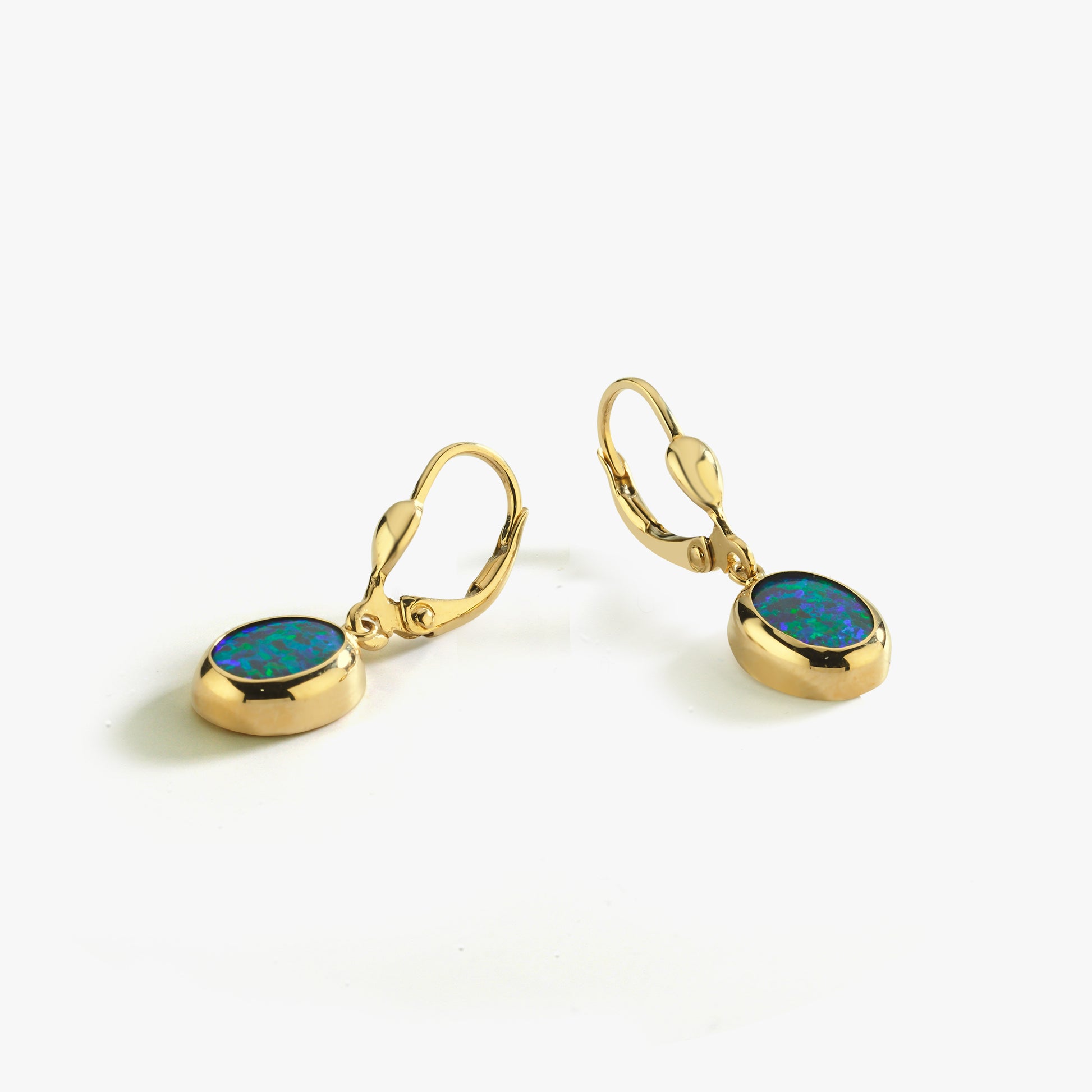 Dangle Opal Earrings | 14K Solid Gold
