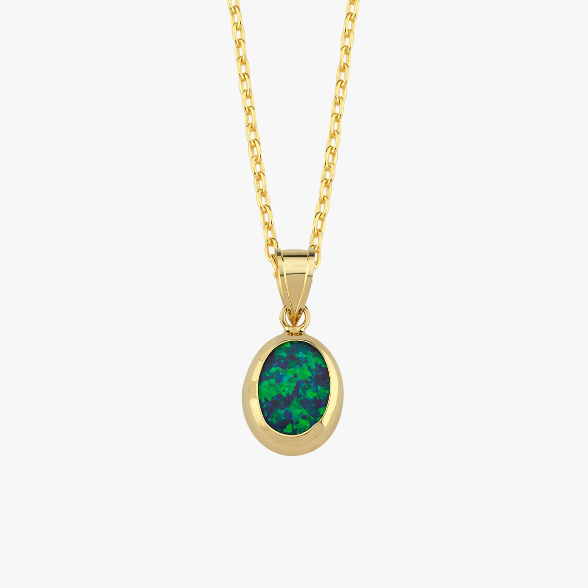 Green Opal Necklace | 14K Solid Gold