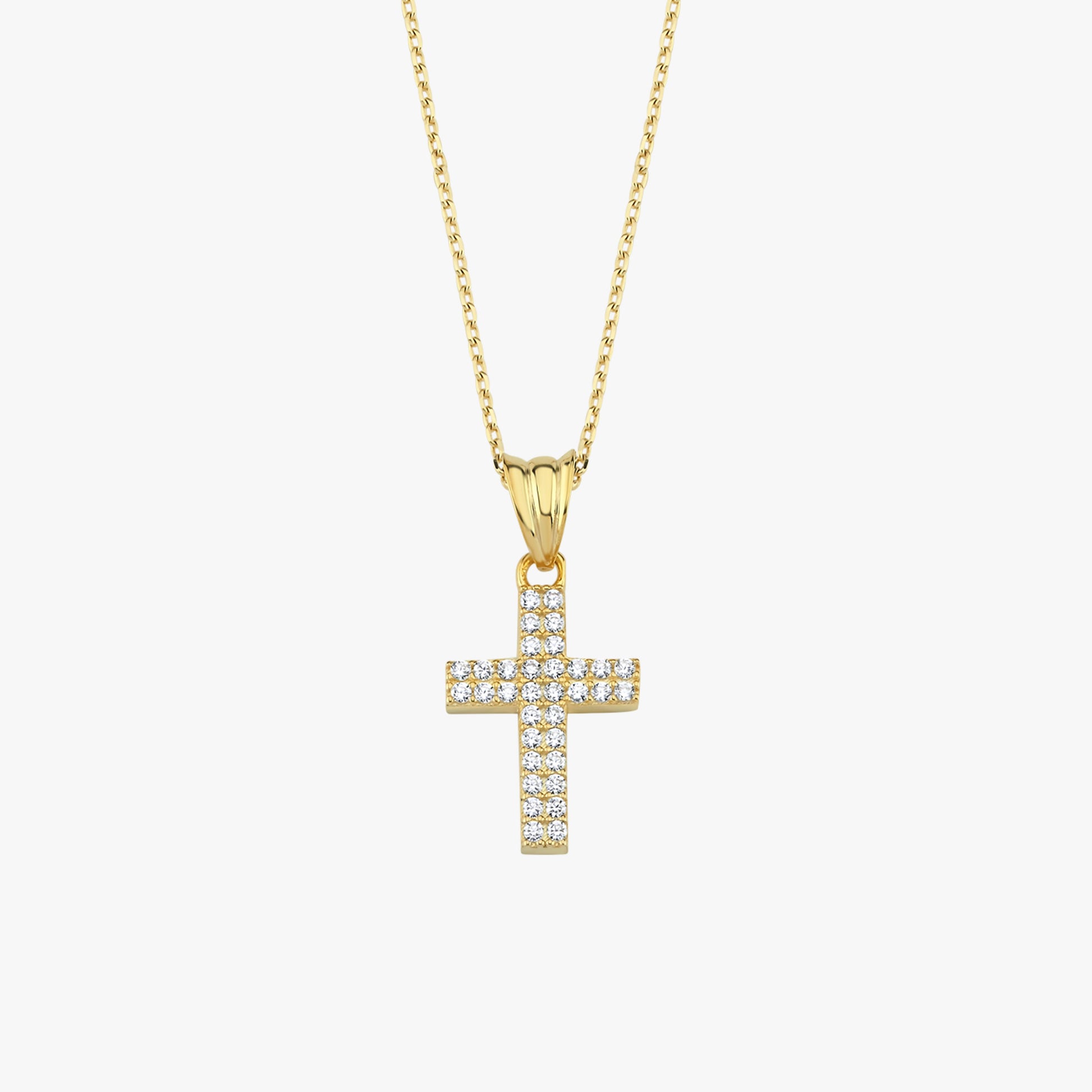 Dainty Small Cross Necklace | 14K Gold Plated