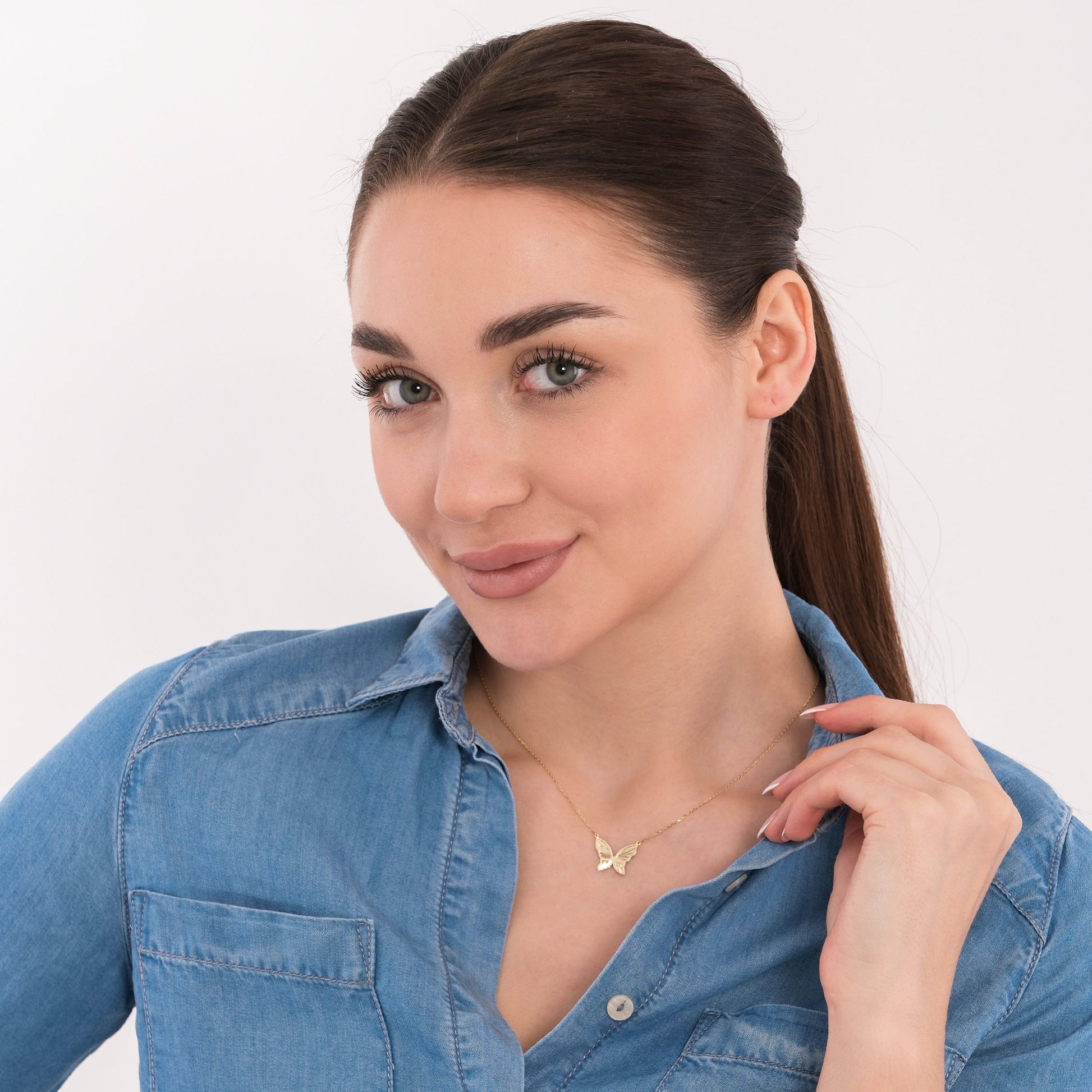 Butterfly Necklace | 14K Solid Gold