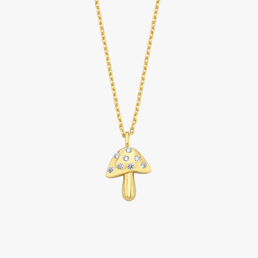 Mushroom Necklace | 18K Gold Vermeil