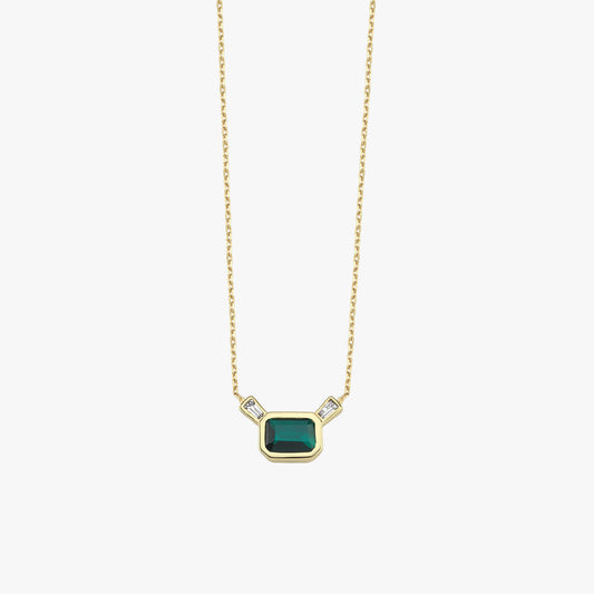 Emerald Cut Necklace | 14K Solid Gold