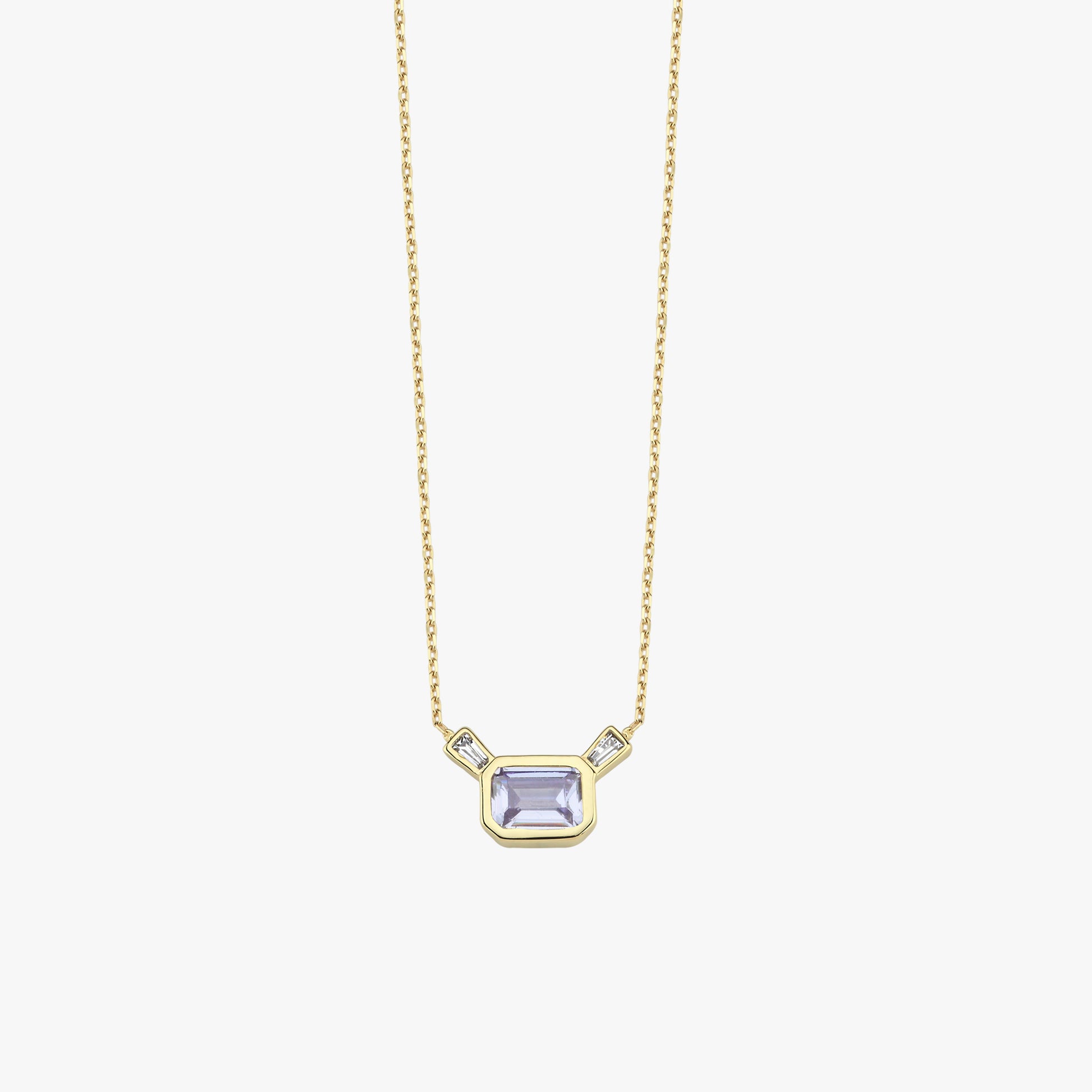 Baguette Cut Necklace | 14K Solid Gold