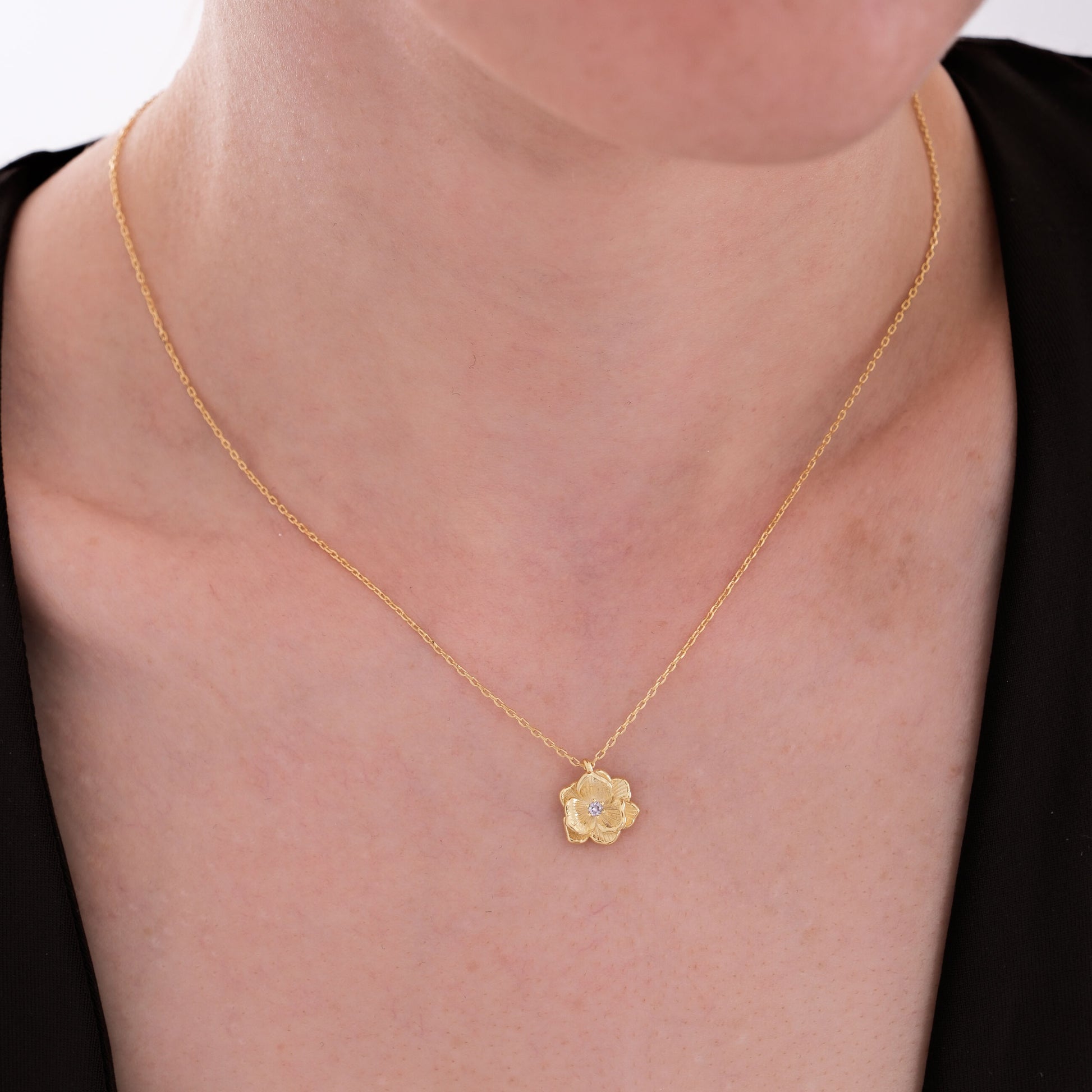 September Birth Flower Necklace | 18K Gold Vermeil