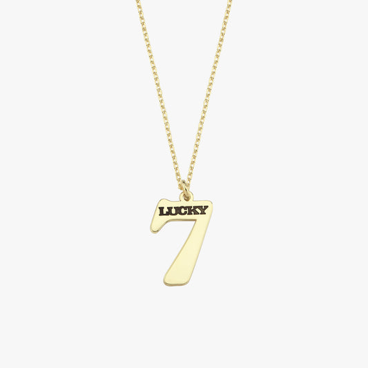 Lucky Number Necklace | 14K Solid Gold