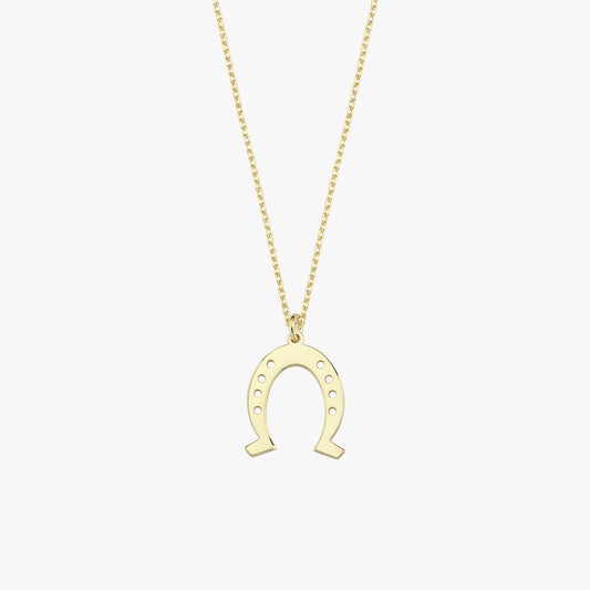 Lucky Horseshoe Necklace | 14K Solid Gold