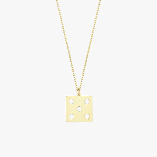 Dice Necklace | 14K Solid Gold
