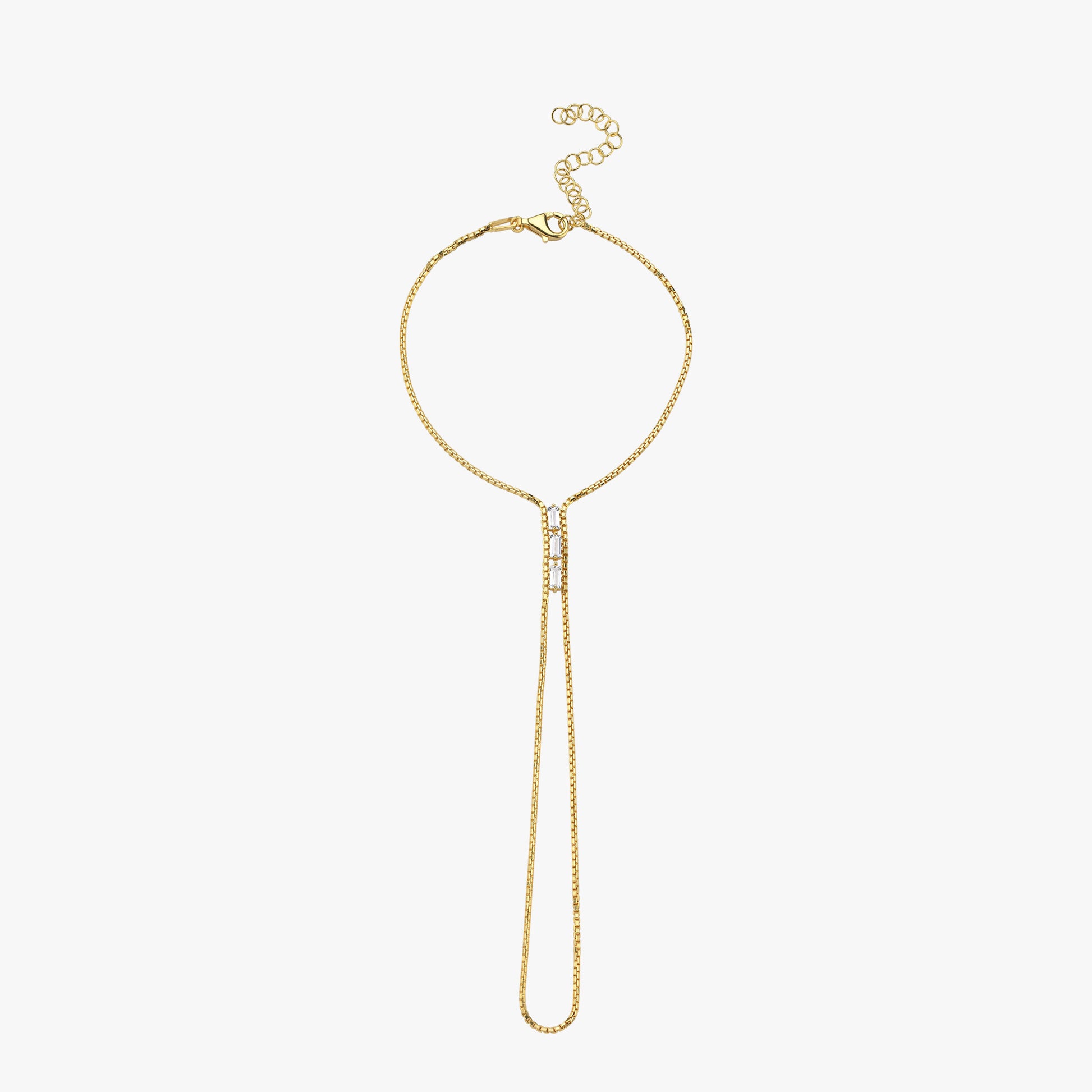 Box Chain Ring Hand Bracelet | 18K Gold Vermeil