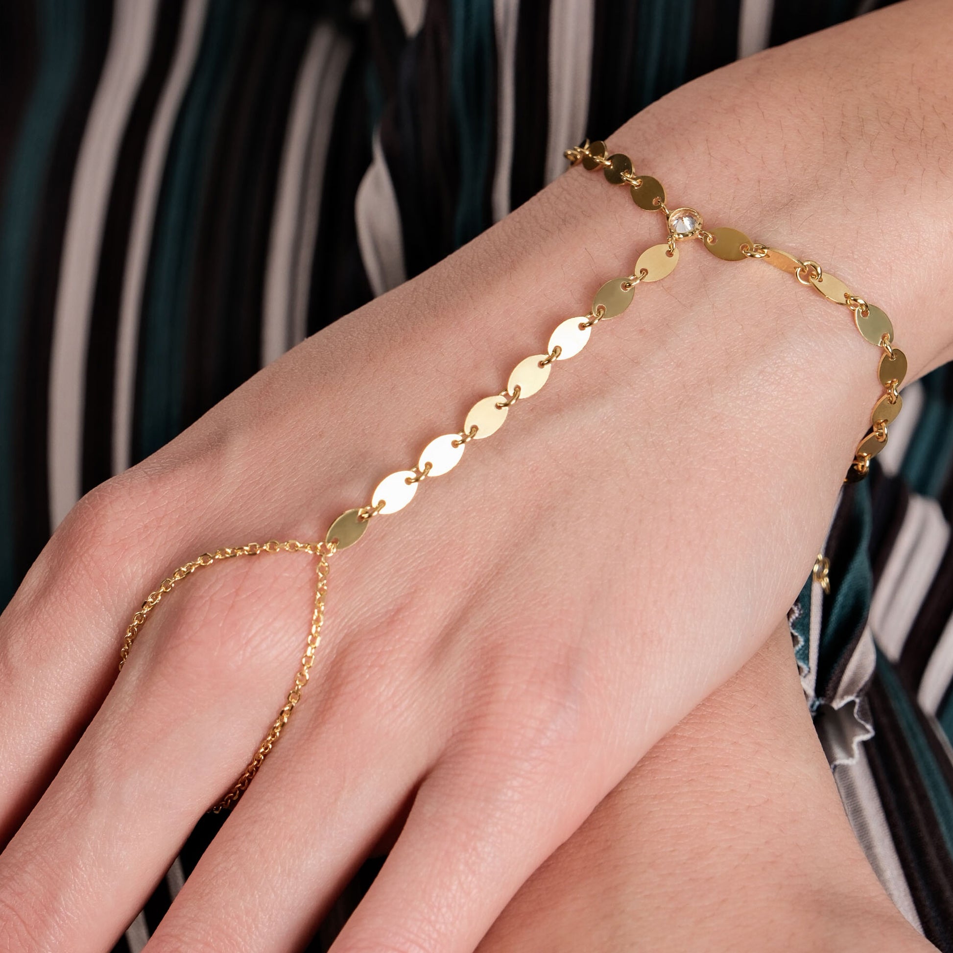 Coin Hand Chain Bracelet | 18K Gold Vermeil