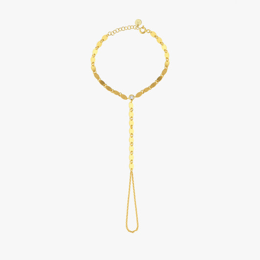 Coin Hand Chain Bracelet | 18K Gold Vermeil