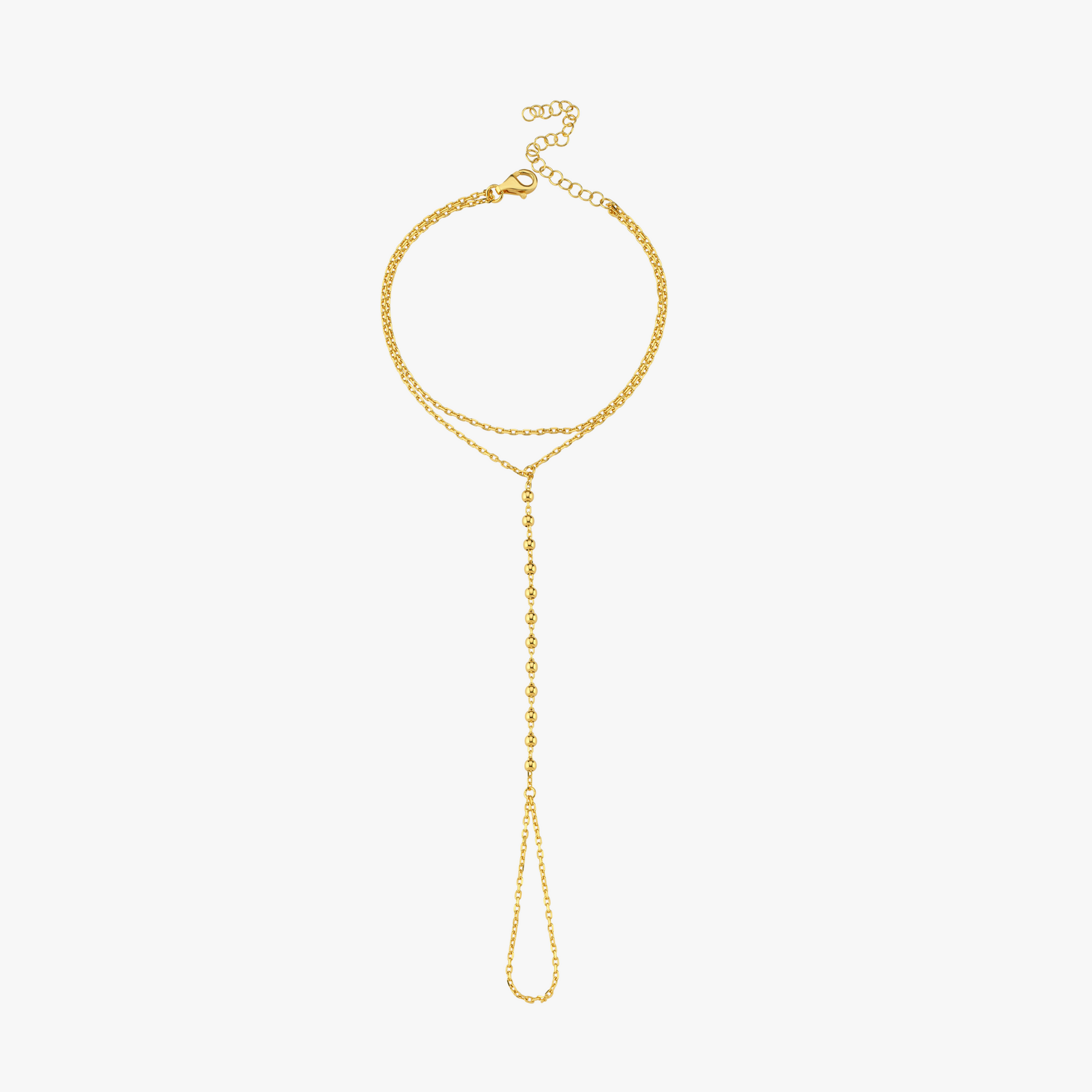 Beaded Hand Chain Bracelet | 18K Gold Vermeil