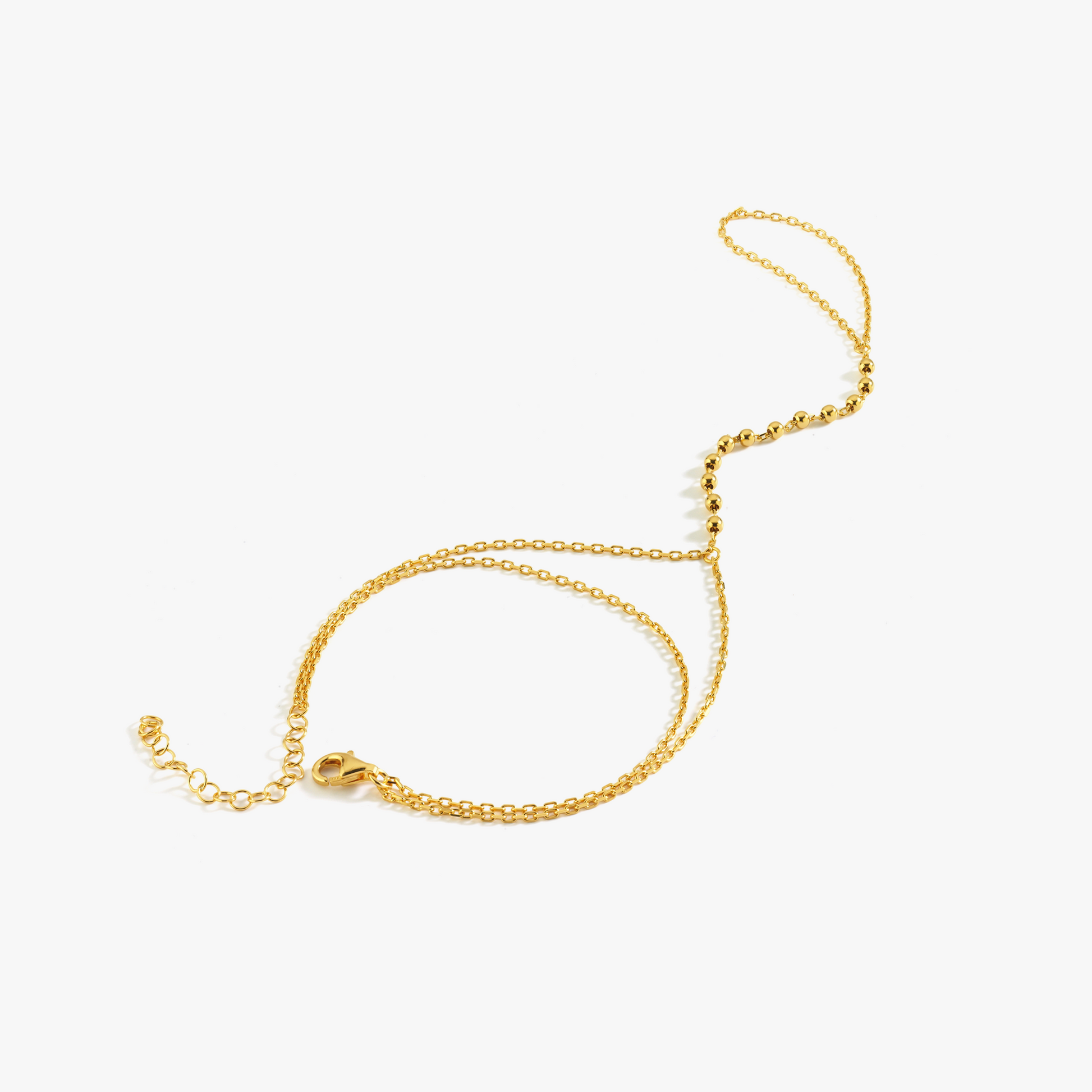 Beaded Hand Chain Bracelet | 18K Gold Vermeil