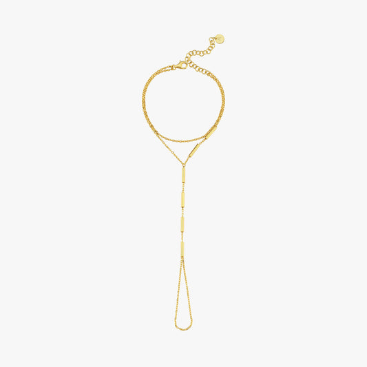 Bar Hand Chain Bracelet | 18K Gold Vermeil