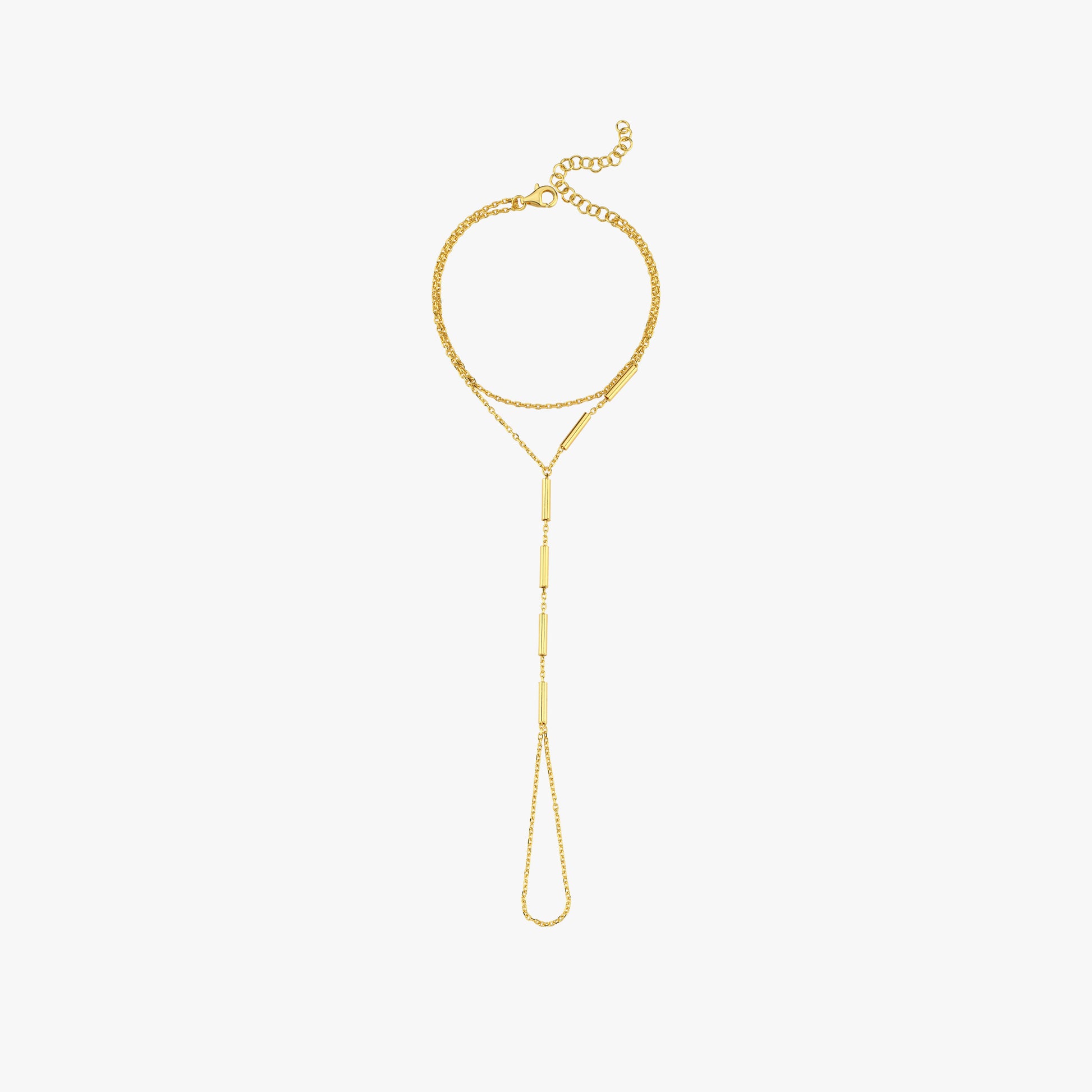 Bar Hand Chain Bracelet | 18K Gold Vermeil