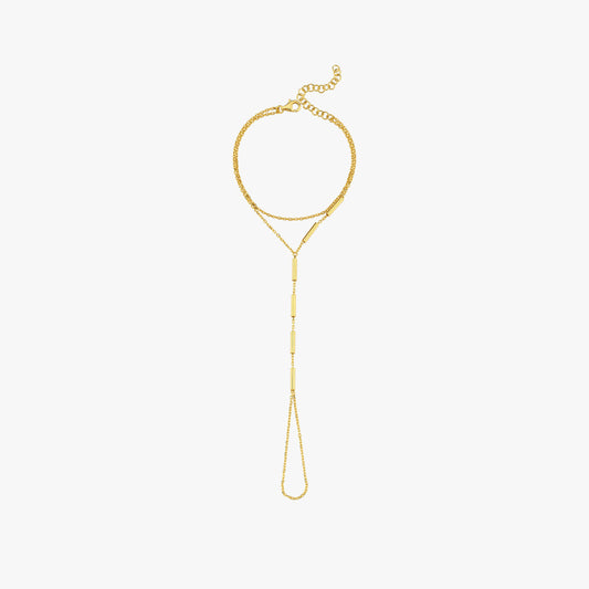 Bar Hand Chain Bracelet | 18K Gold Vermeil