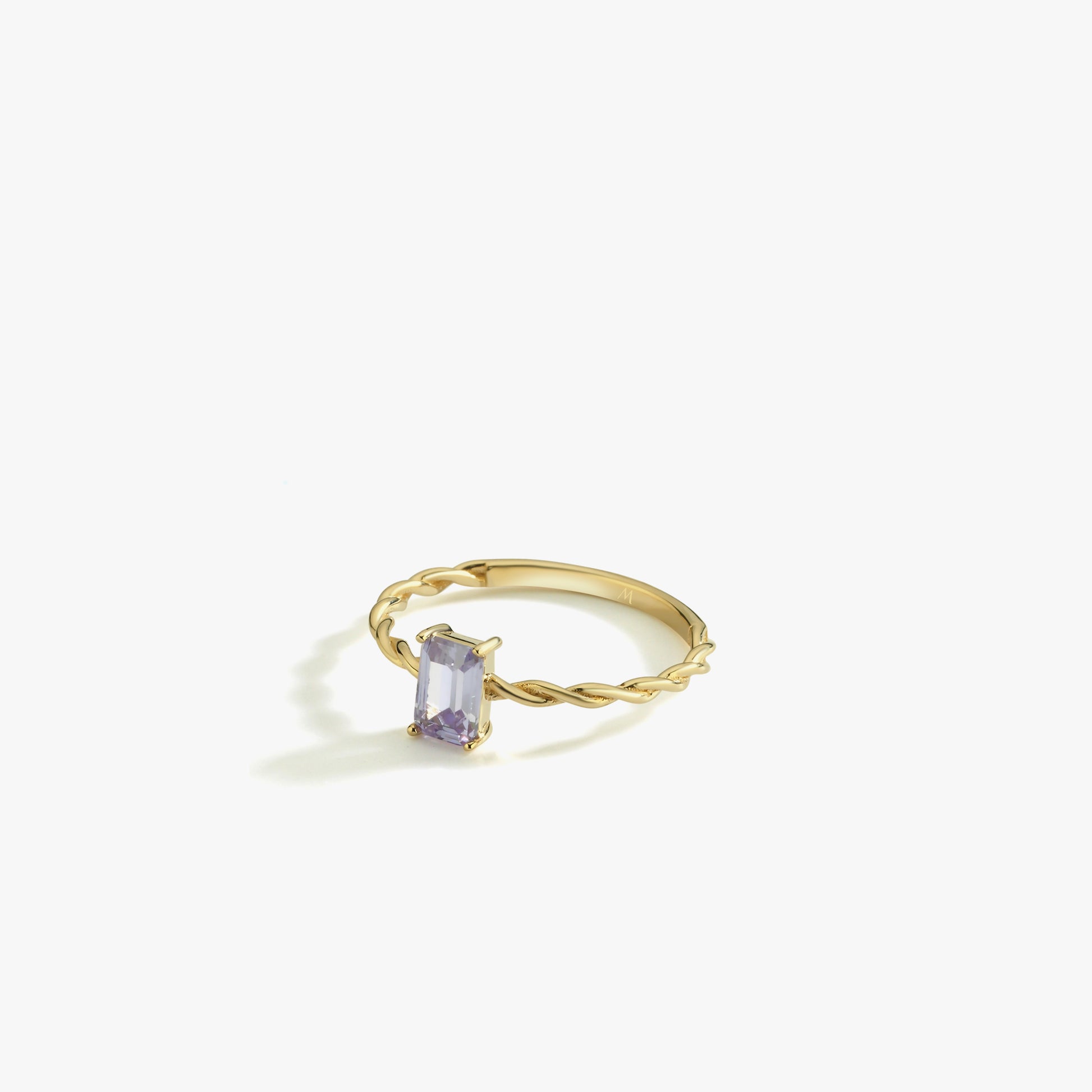 Rectangle Amethyst Ring | 14K Solid Gold