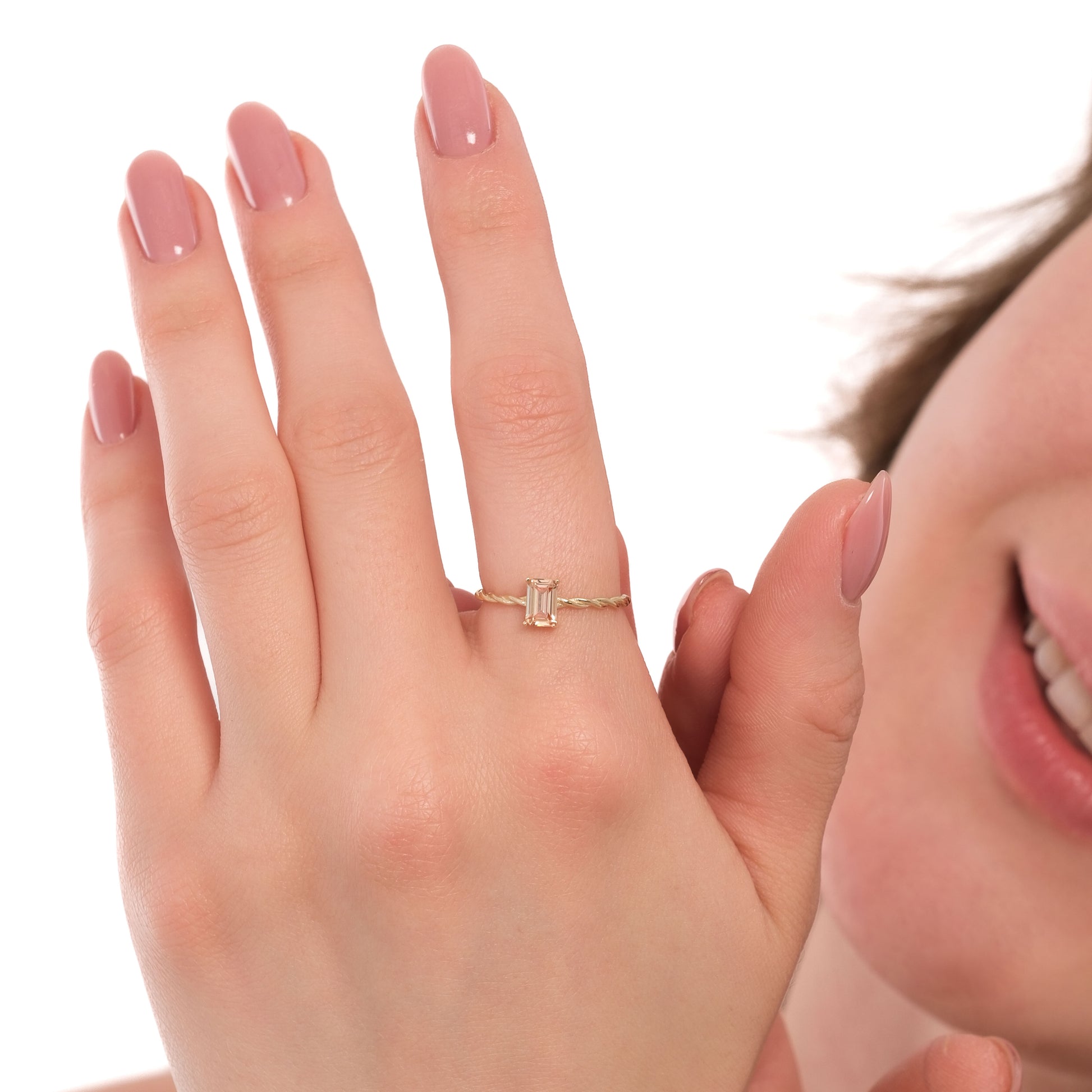 Morganite Ring | 14K Solid Gold