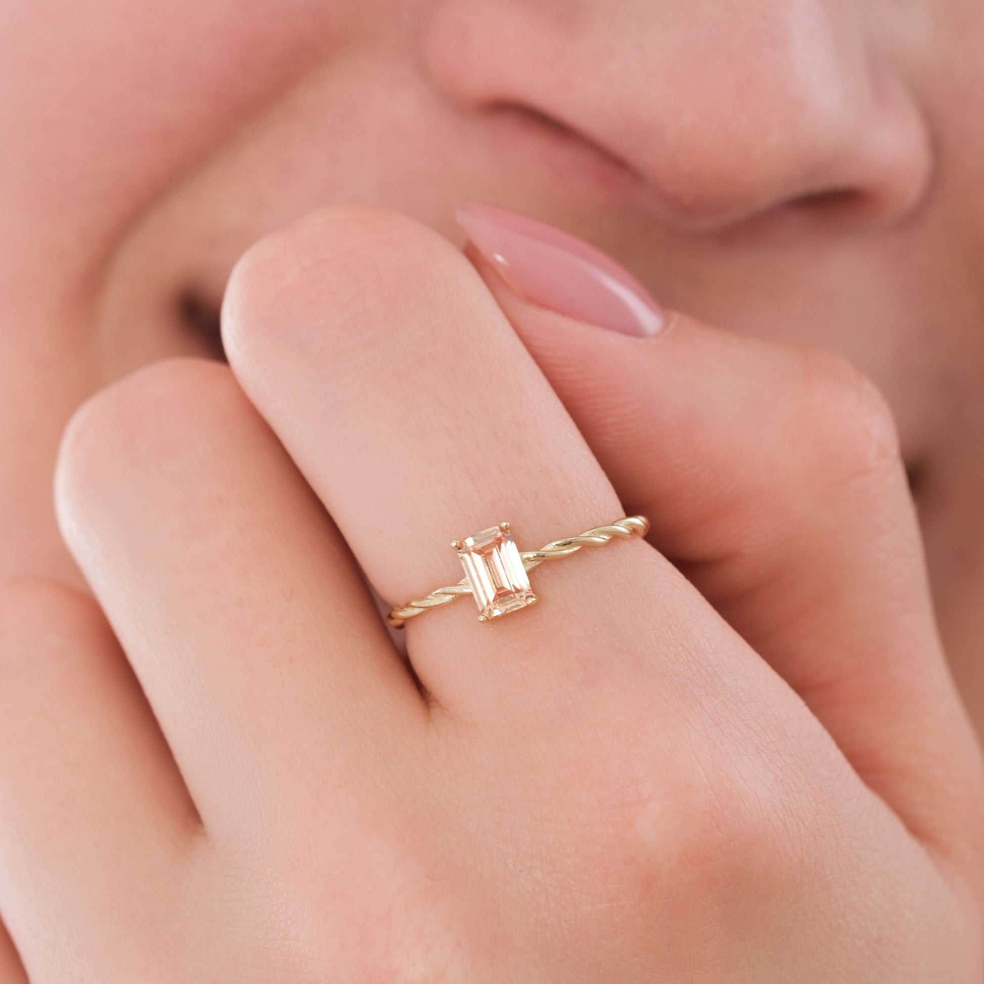Morganite Ring | 14K Solid Gold