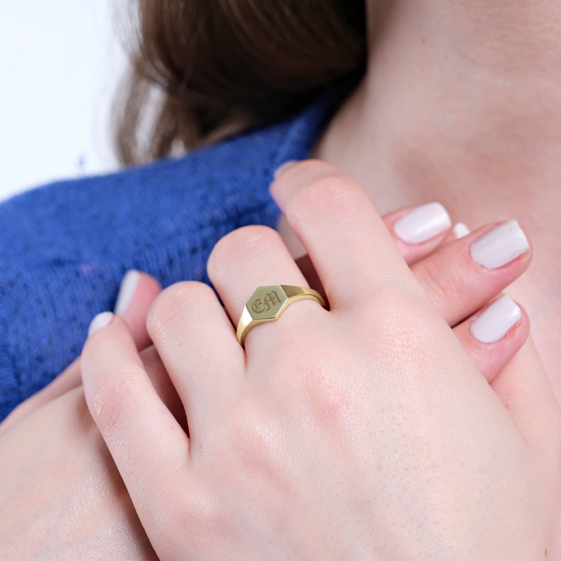 Personalized Rectangle Ring | 14K Solid Gold