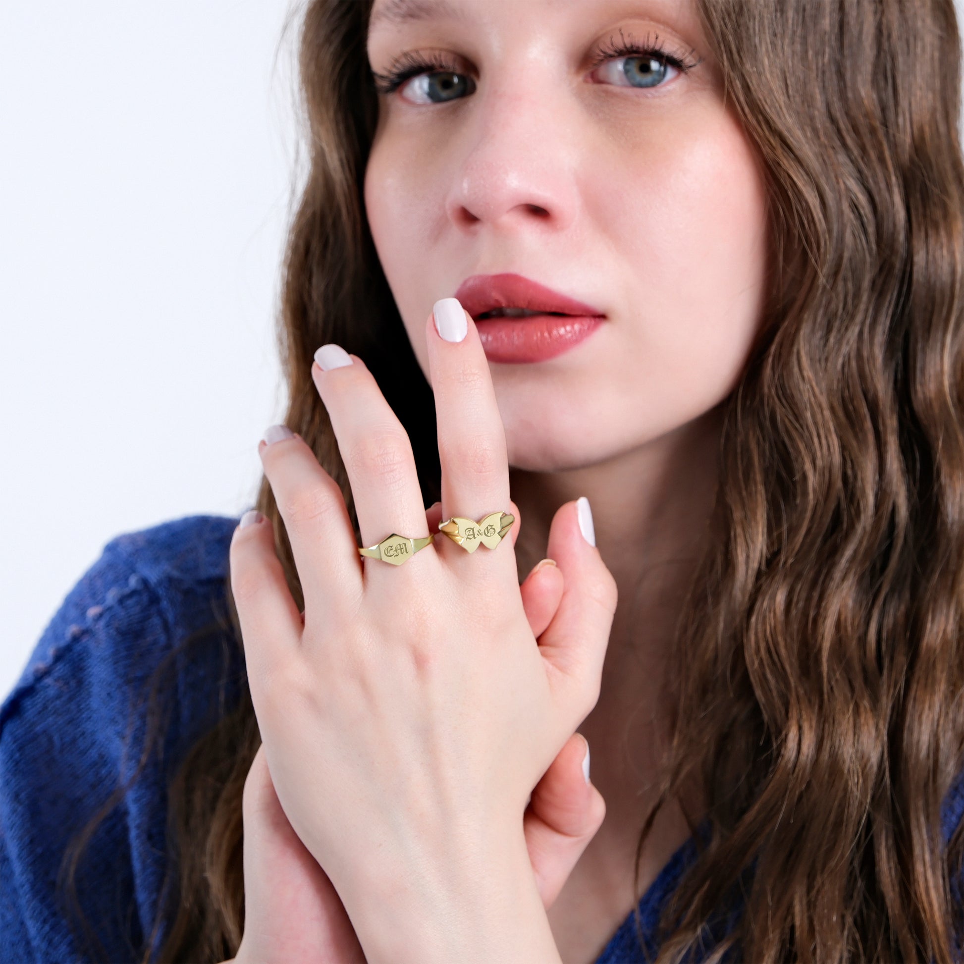 Personalized Rectangle Ring | 14K Solid Gold