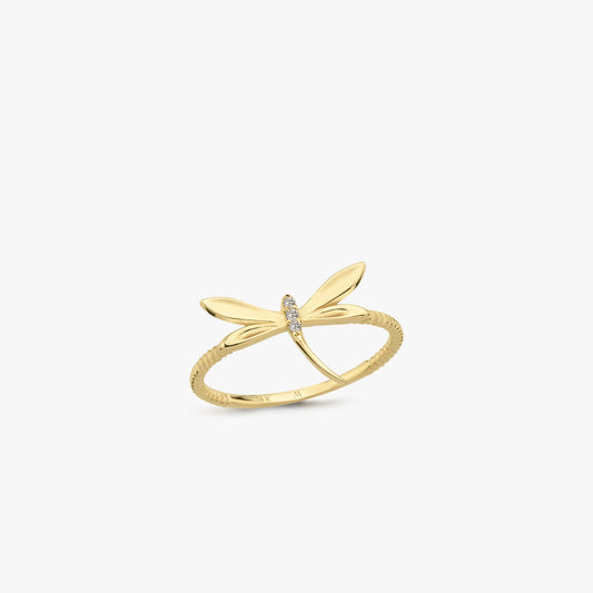 Dragonfly Ring | 14K Solid Gold