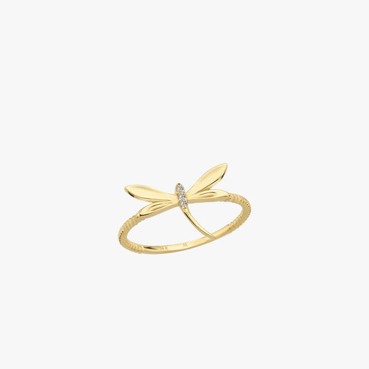 Dragonfly Ring | 14K Solid Gold