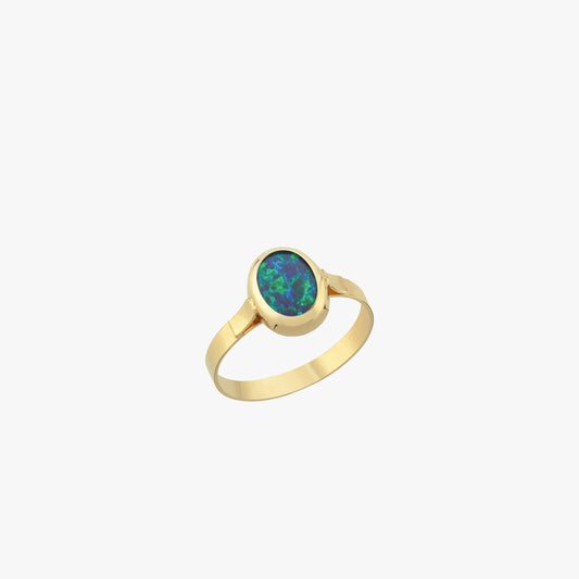 Green Opal Ring | 14K Solid Gold