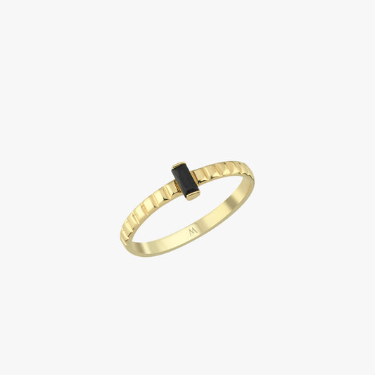 Black Onyx Ring | 14K Solid Gold
