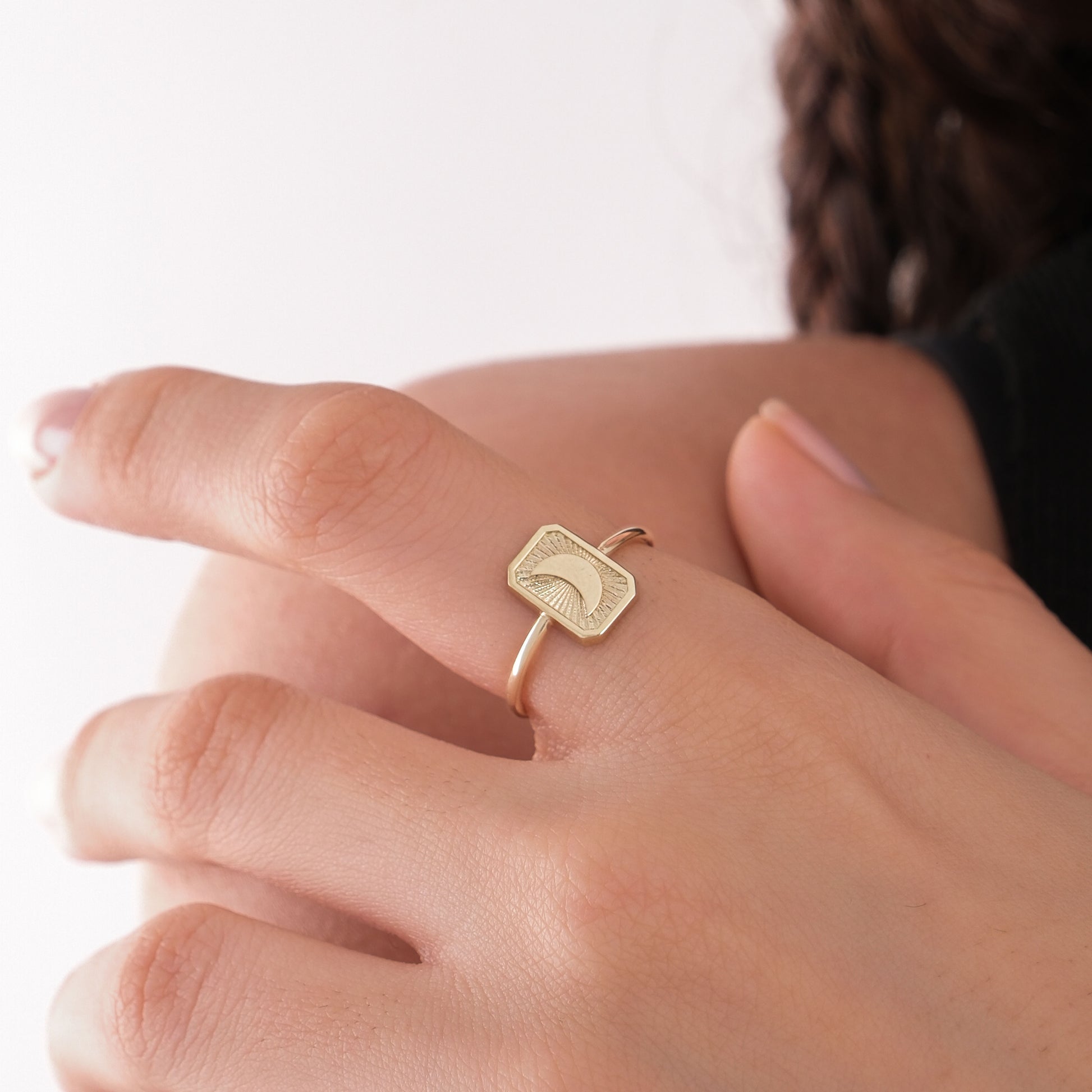 Sun and Moon Ring | 14K Solid Gold